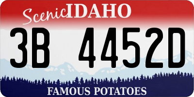ID license plate 3B4452D