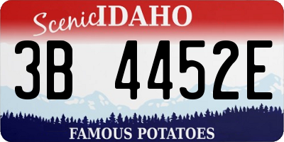ID license plate 3B4452E