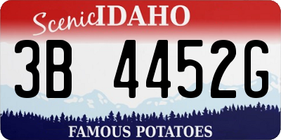 ID license plate 3B4452G