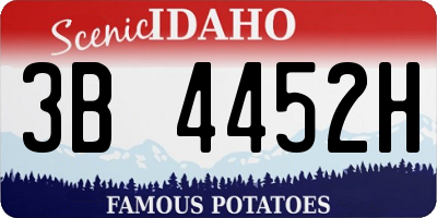 ID license plate 3B4452H