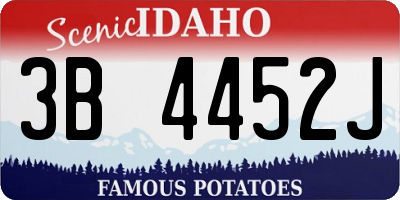 ID license plate 3B4452J