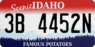 ID license plate 3B4452N