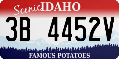 ID license plate 3B4452V