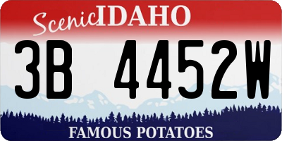 ID license plate 3B4452W