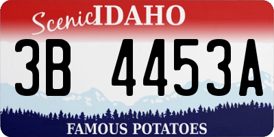 ID license plate 3B4453A