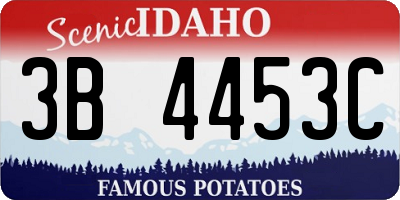 ID license plate 3B4453C