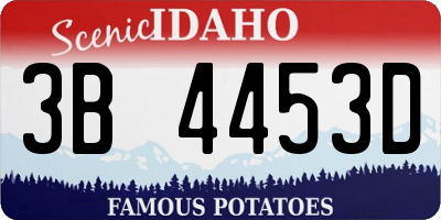 ID license plate 3B4453D