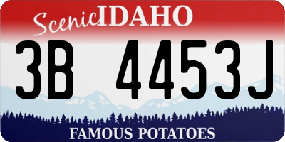 ID license plate 3B4453J