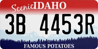 ID license plate 3B4453R