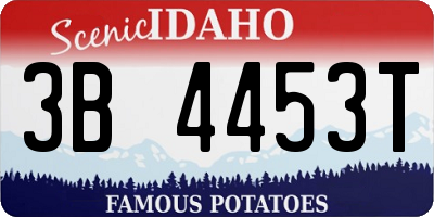 ID license plate 3B4453T