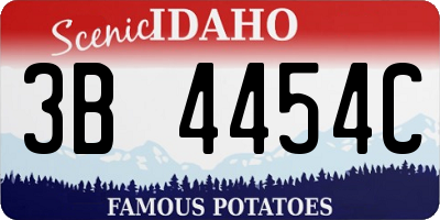 ID license plate 3B4454C