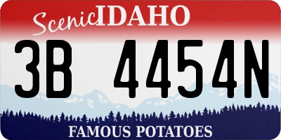 ID license plate 3B4454N