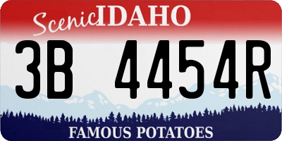 ID license plate 3B4454R