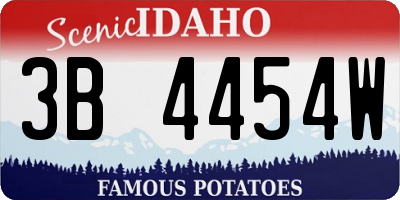 ID license plate 3B4454W