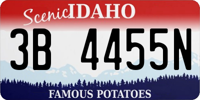 ID license plate 3B4455N