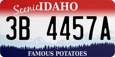 ID license plate 3B4457A