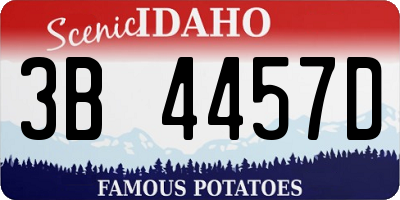 ID license plate 3B4457D