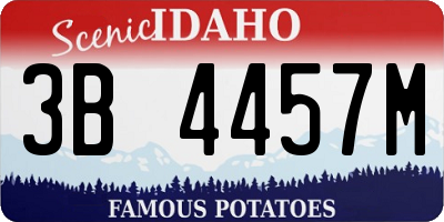 ID license plate 3B4457M