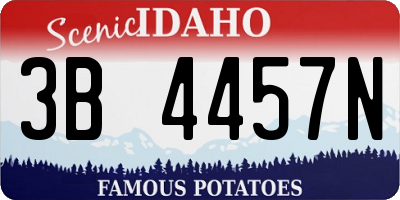 ID license plate 3B4457N