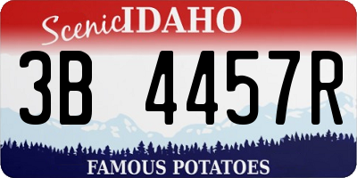 ID license plate 3B4457R