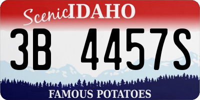ID license plate 3B4457S