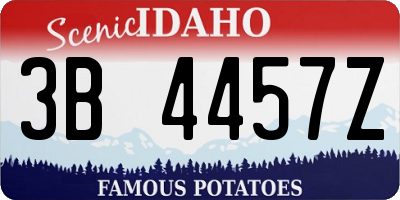 ID license plate 3B4457Z