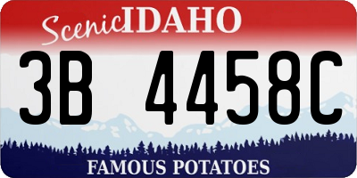 ID license plate 3B4458C