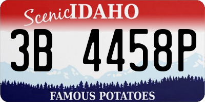 ID license plate 3B4458P