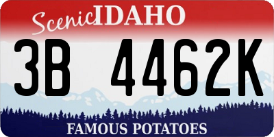 ID license plate 3B4462K