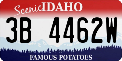 ID license plate 3B4462W