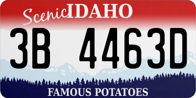 ID license plate 3B4463D