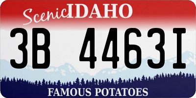 ID license plate 3B4463I