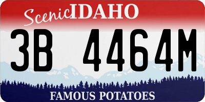 ID license plate 3B4464M