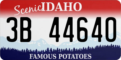 ID license plate 3B4464O