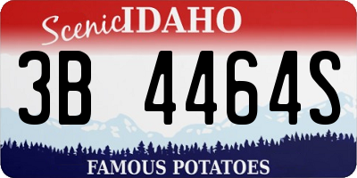 ID license plate 3B4464S