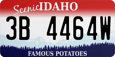 ID license plate 3B4464W