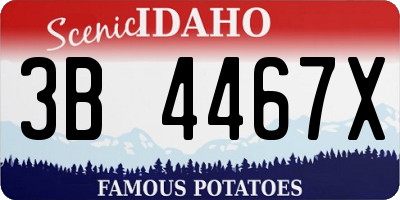 ID license plate 3B4467X