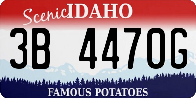 ID license plate 3B4470G
