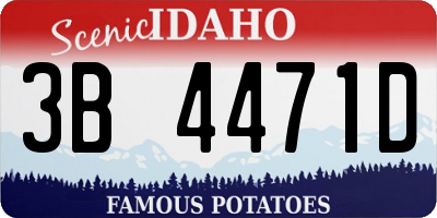 ID license plate 3B4471D