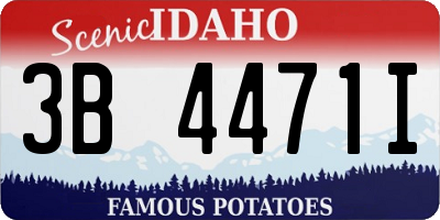 ID license plate 3B4471I