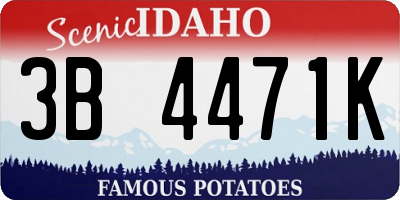 ID license plate 3B4471K