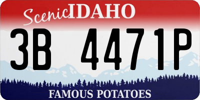 ID license plate 3B4471P
