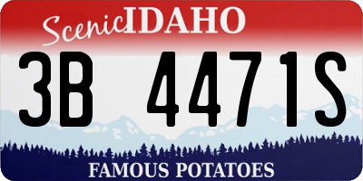 ID license plate 3B4471S