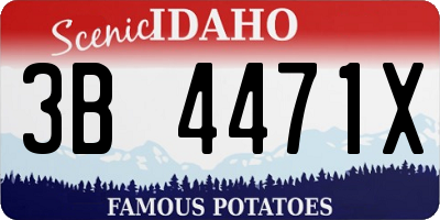 ID license plate 3B4471X