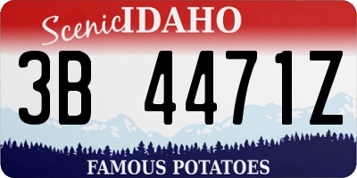 ID license plate 3B4471Z