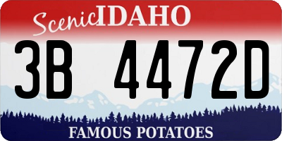 ID license plate 3B4472D