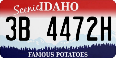 ID license plate 3B4472H