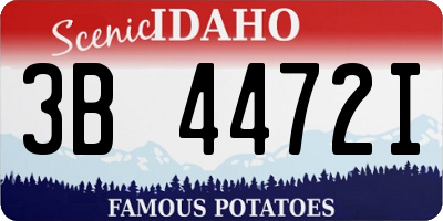 ID license plate 3B4472I