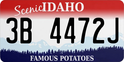 ID license plate 3B4472J