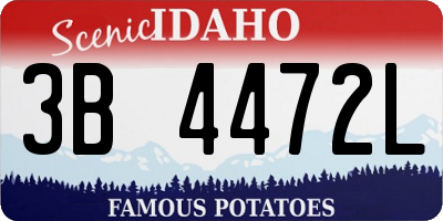 ID license plate 3B4472L